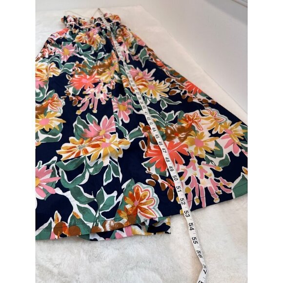 New LUSH Size S Strap open Criss Cross Tie Back Summer Dress Navy Floral Multi - Picture 7 of 11